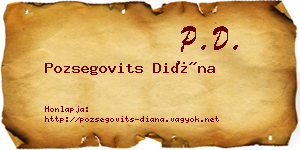 Pozsegovits Diána névjegykártya